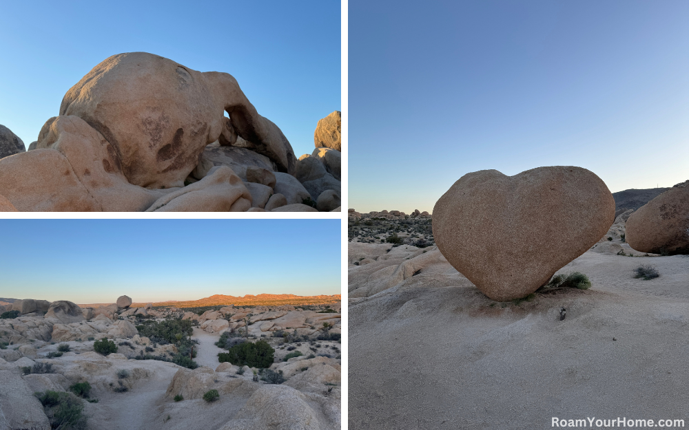 Arch Rock and Heart Rock in Joshua Tree