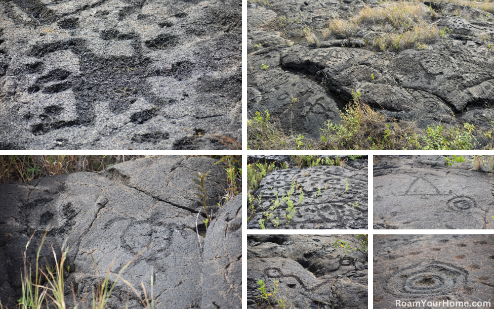 Pu'uloa Petroglyphs in Hawaii Volcanoes National Park.