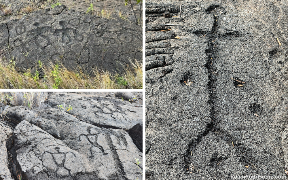 Pu'uloa Petroglyphs in Hawaii Volcanoes National Park.