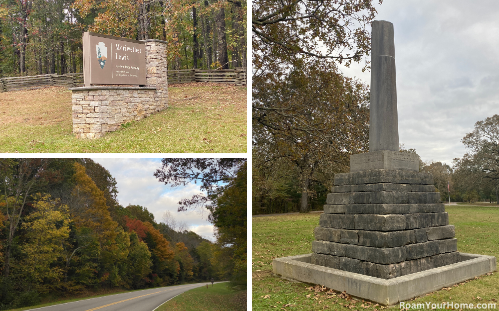 Meriwether Lewis's Grave along the Natchez Trace in Tennessee.