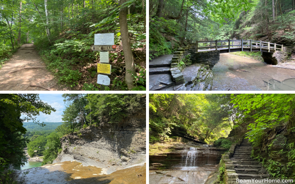 Hiking the Rim and Gorge Trail in Buttermilk Falls State.