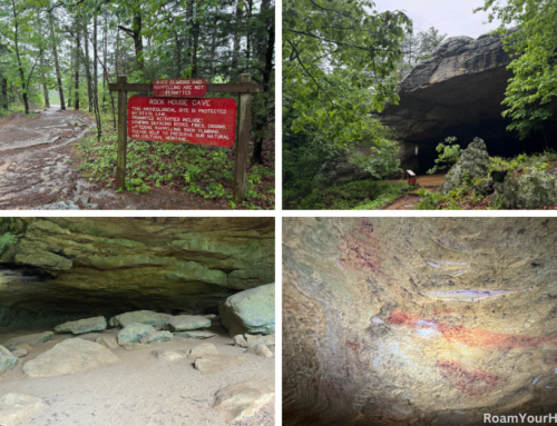 View ancient pictographs at Rock House Cave in Petit Jean SP